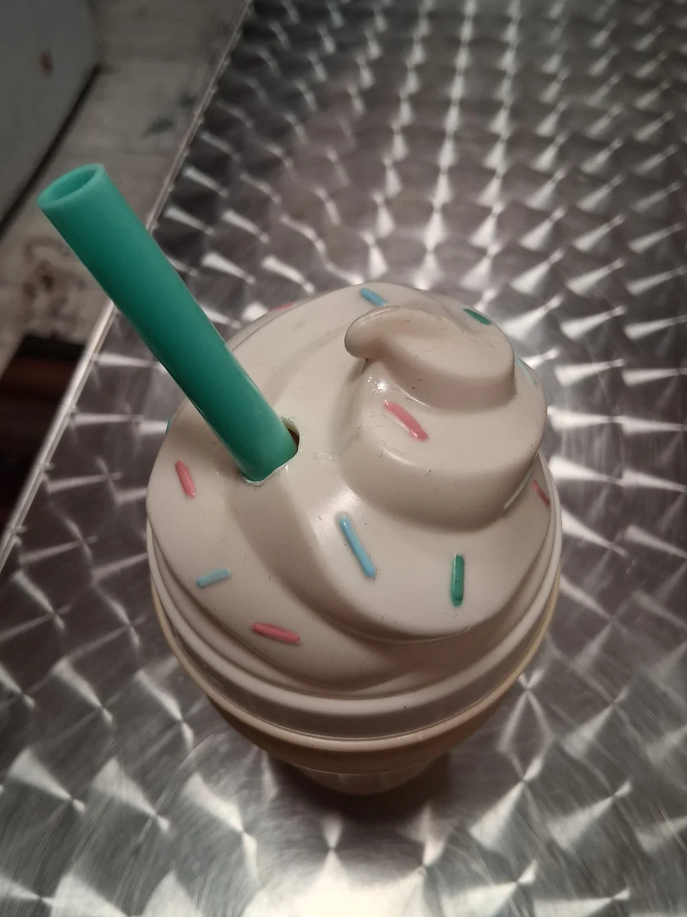 Cream Ice Cream Cone Tumbler with Mint Straw - Party Drink Cup